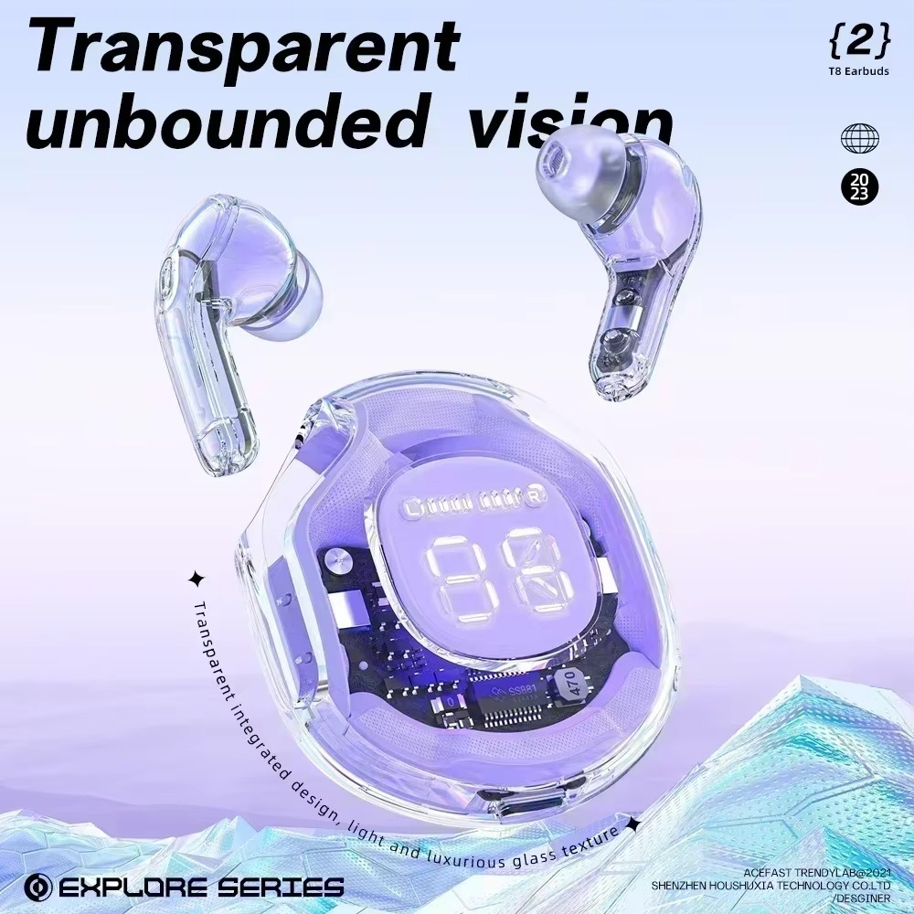 Air 39 Wireless Earbuds with Transparent Design & LED Display