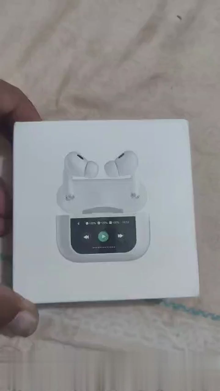 A9 Pro Earbuds With Built In Screen