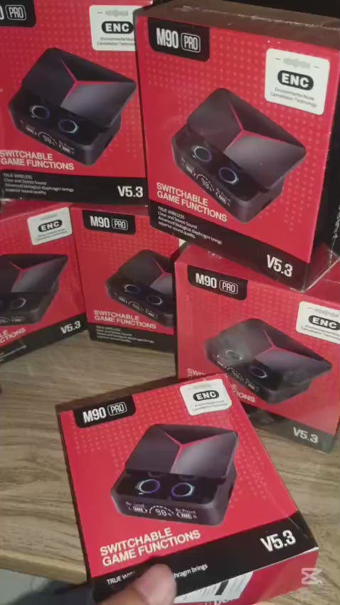 M90 Pro TWS Bluetooth 5.3 Earbuds with Sliding Case